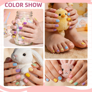 Coffrets de vernis à ongles populaires pour enfants, à base d'eau, sans cuisson, pelables, scintillants, couleur unie, pour salon de manucure (dopamine) - Product Image 1