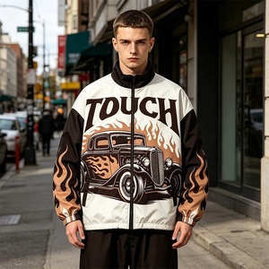 Chaqueta Cortavientos para Hombre con Diseño <span class=keywords><strong>Original</strong></span> Rainbow Spray, Chaqueta Retro con Estampado <span class=keywords><strong>de</strong></span> Llamas y Parches para <span class=keywords><strong>Ropa</strong></span> Urbana - Product Image 2