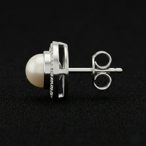 Pendientes de diamantes de platino de alta gama, piedras redondas de corte brillante, diseño minimalista y elegante, joyería fina para mujer - Product Image 2