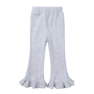 Pantaloni a zampa di elefante per bambini primavera pantaloni carini in cotone morbido e Casual pantaloni elasticizzati pantaloni eleganti e da principessa per bambini - Product Image 3