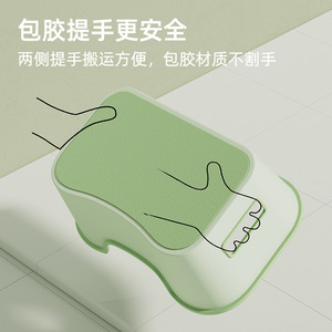 Children's <b>Step</b> <b>Stool</b> Non Slip Multi Functional Handwashing Face Washing Toilet Foot <b>Stool</b> Green And Gray Large Square Type - Product Image 4