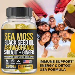 Adulte énergie désintoxication suppléments à base de plantes mousse de <span class=keywords><strong>mer</strong></span> huile de graines noires Ashwagandha Gummies sureau curcuma femmes enceintes - Product Image 3