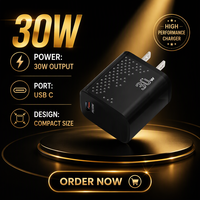 Chargeur mural compact 30W GaN PD 3.0 USB-C avec prise EU et protection OVP/OTP/OCP, écologique pour téléphone et ordinateur portable