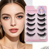 Vente en gros de faux cils longs à paillettes, 5 paires, en fourrure de vison synthétique, cils 3D