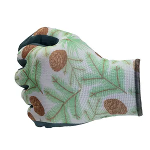 13 Gauge Polyester Coated Foam Latex Gloves Work Protective Garden Gloves