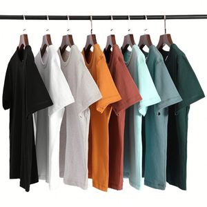 Camisetas de Alta Calidad 100% Algodón, Casuales, de Punto, con Patrón Sólido, Extra Grandes, Ecológicas, de Secado Rápido para Hombre, Negras, Holgadas, 240 Gramos - Product Image 4