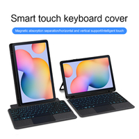 Casing lipat Flip magnetis dengan lampu latar, penutup Tablet kibor nirkabel untuk Samsung Galaxy Tab S6 10.4