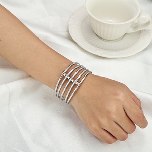 Lady's Stainless Steel Gold-Plated Geometric Trendy Elegant Luxury Girls' Fashion Bangle <b>Bracelet</b> Jewelry - Product Image 3