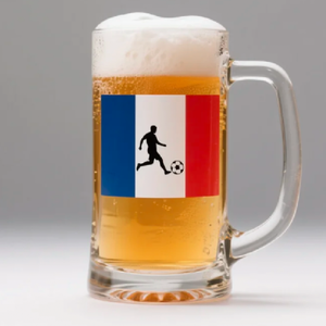 Vaso de cerveza con diseño de fútbol, ​​taza de vidrio transparente para fiestas, tema deportivo, 1 pieza - Product Image 6