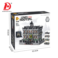Grand Ensemble de Blocs de Construction Asile d'Horreur Gothique 7749 Pièces MOC Kit Modèle Maison Hantée Vue sur Rue Briques à Assembler Difficiles pour Adultes Jouet