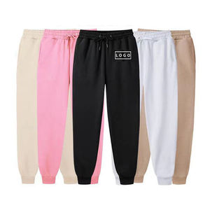 Calças Esportivas Soltas Personalizadas em Cor Sólida Cinza, Calças de Moletom Grossas com Pernas Retas e Calças Casuais para Outono e Inverno - Product Image 2