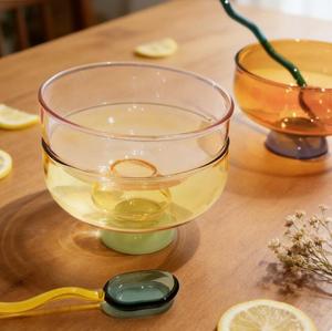 Tazón Cuadrado de Vidrio con Diseño Martillado, Tazón Pequeño para Postre, Fruta, Ensalada, Desayuno, Estilo Phnom Penh - Product Image 3