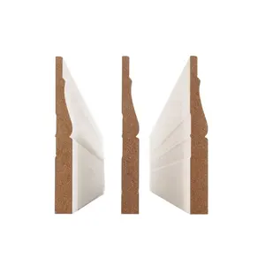 Immediate Delivery Primed MDF Wood Mouldings Free Samples MDF Modern Baseboard Wood Skirting Board