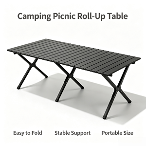 Table de pique-nique pliante ultra-légère, durable et portable, stable et sans basculement, pour repas en extérieur, camping et stand. - Product Image 3