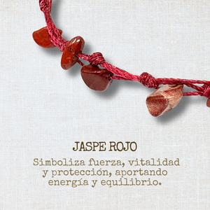 Bracciale in diaspro rosso regolabile a mano amuleto in pietra naturale per le donne da uomo bracciali in rilievo con filo cerato resistente - Product Image 3