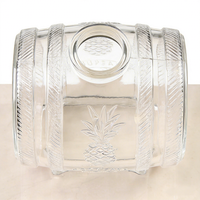 Nouvelle conception de bouteille en verre clair de forme baril, gaufrée, 500 ml, 700 ml, vide, pour le stockage du whisky, du gin, du rhum et du vin