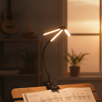 Lámpara de Piano para Piano Vertical, 3W, 51 LED, Tres Cabezas, USB C, con Clip, 4 Modos de Color, para Lectura de Libros de Piano, Suministro de Marca Privada