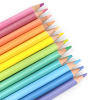 Ventes en vrac à chaud d'usine impression personnalisée logo artiste dessin crayons de couleur pastel ensemble professionnel 12 crayons de couleur