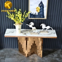 Ensembles de meubles de salon, table de couloir de luxe avec plateau en verre, console moderne avec miroir à vendre CT019