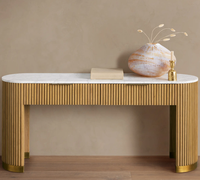Console de rangement en bois massif Finnley, style américain traditionnel, avec tiroirs, pour entrée ou salon