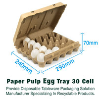 Bandejas de pulpa para huevos de 30 celdas, ecológicas, compostables, biodegradables, desechables, tamaño y capacidad personalizados para llevar, venta al por mayor de fábrica