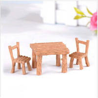 Mini table et 2 chaises en résine 1:12, accessoires pour maison de poupée, meubles miniatures pour jardin féerique