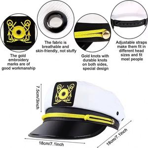 Party Decoration Manufactures Wholesale Sale Classic White Sailor <strong>Navy</strong> <strong>Hat</strong> Cap Yacht Captain <strong>Hat</strong> - Product Image 6