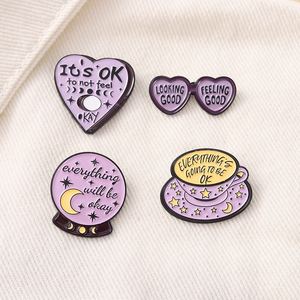 Spilla in lega di cartone animato femminista, corpetto lettera spilla dipinta spilla ufficio Pin Pin smalto Kawaii spille/ - Product Image 3