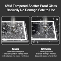 Miroir de courtoisie rectangulaire moderne à LED pour salle de bain avec éclairage avant, anti-buée, incassable, éclairage mural, 3 miroirs intelligents pour hôtels