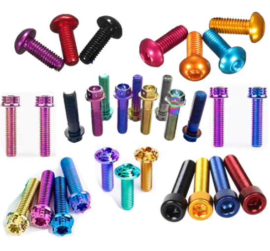 China Button Head Hexagonal Raw rainbow Anodized Titanium Gr5