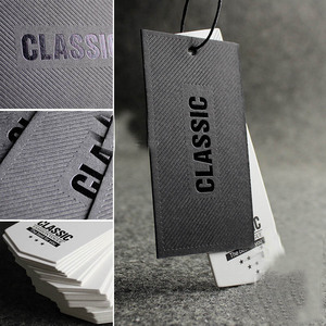 Cartellini Pendenti Personalizzati con Logo in Lamina d'Oro, Stampa Oro Viola/Rosso, Angoli Arrotondati, Cartoncino 500gsm - Product Image 2