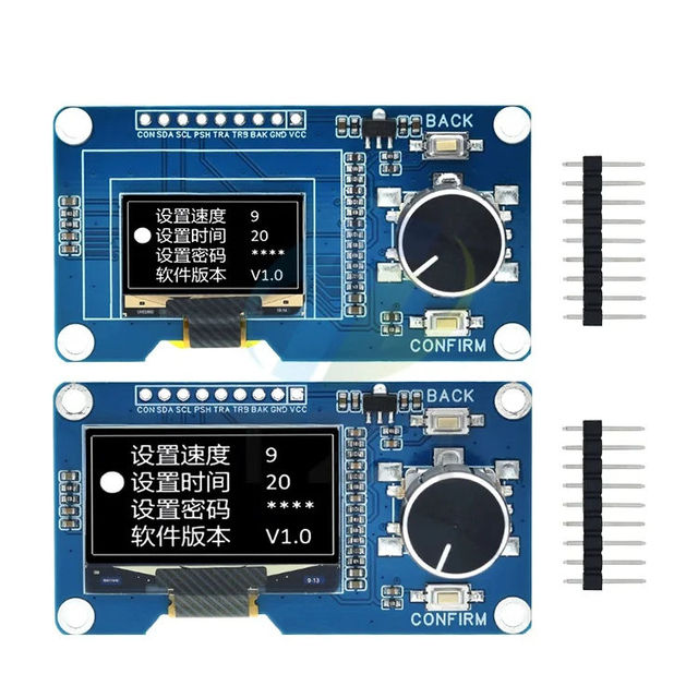 1.3-inch/0.96-inch OLED Display with EC11 Rotary Encoder Combination Module, I2C Interface