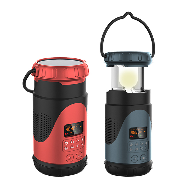 Multi Speaker Camping Lantern Solar Powered Emergency Home Radio Hand Crank Waterproof SOS Alarm Flashlight for NOAA