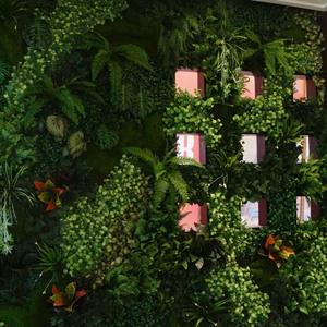 Su misura sempreverdi <span class=keywords><strong>piante</strong></span> artificiali stile giungla tropicale verde sfondo muro appeso finto muro di <span class=keywords><strong>piante</strong></span> appese - Product Image 3