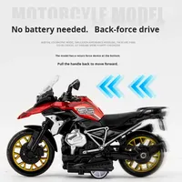 Modèle de moto de simulation pour enfants, en alliage moulé sous pression, à tirer en arrière, échelle 1:14