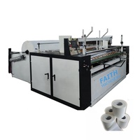 Machine à fabriquer du papier toilette, machine d'enroulement, contrôle PLC, pompe, capacité de 2 à 4 tonnes/jour, enrouleur de rouleaux jumbo