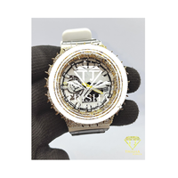Montre de luxe en argent sterling 925 avec diamants Moissanite VVS fabriqués en Inde, lunette à motif épines, style hip-hop, pour homme et femme