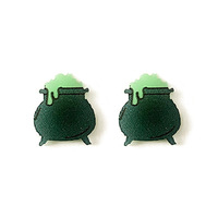 Pendientes de tuerca luminosos de gato fantasma animal de Halloween transfronterizos, bonitos y espeluznantes, regalo de joyería para mujer, de resina acrílica y lucita