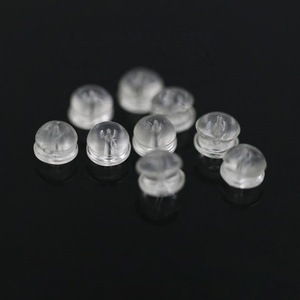 Hypoallergenic Round 18K Gold Plated <strong>Earring</strong> <strong>Backs</strong> with Plastic <strong>Rubber</strong> Silicone Stopper for Sensitive Skin-Jialin Brand - Product Image 5