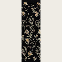 Tissu en velours brodé de style chinois, motif bambou et floral pour Qipao et robe Cheongsam améliorée