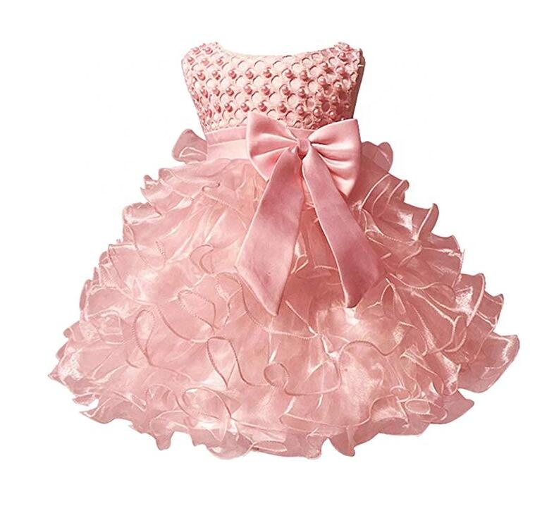 2021 Summer Girl Big Bow Dress Sleeveless Party Wedding Dress Wedding Flower Girl Purple Dress