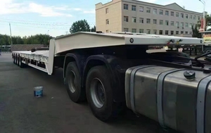 Semi <span class=keywords><strong>remorque</strong></span> lowboy de type pli à col de cygne avant pour <span class=keywords><strong>remorque</strong></span> super basse à chargement de 80 tonnes - Product Image 3