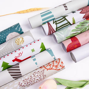 Papel Tapiz Autoadhesivo, Mural de Pared, Estilo Vintage Navideño, Invernal, Floral, Botánico, con Diseño de Acebo, Rollos de Papel Tapiz - Product Image 1