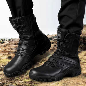 Bottes d'extérieur DFA6 personnalisées en cuir noir de haute qualité - Product Image 4