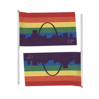 Vente en gros mini drapeau portable en polyester avec poteau en plastique de petite taille pour les écrans et les événements