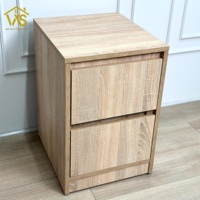Table de chevet moderne et durable Weisun, style tendance, en bois, avec compartiment caché, serrure NFC, écologique, 2 tiroirs, pour chambre à coucher