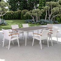Table à manger et chaise de patio en aluminium Mobilier de jardin Ensemble de salle à manger pour cour