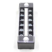 Bloc de bornes à barrière QTB-1006 17,5A 1,5mm² à 6 positions, bande de bornes à vis pour connexion de fils électriques