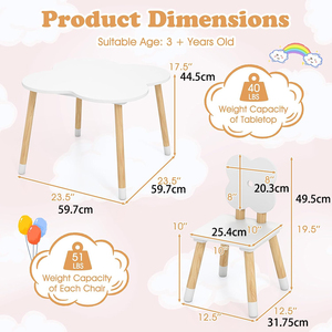 Table et <span class=keywords><strong>chaises</strong></span> pour enfants en forme de fleur, ensemble de table d'activités en bois pour tout-petits, pour la lecture et l'apprentissage - Product Image 6