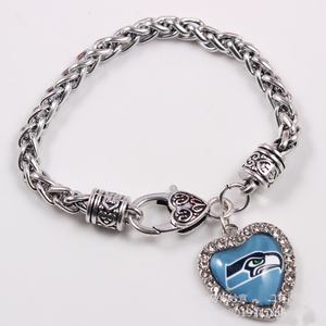 Oakland Raiders <span class=keywords><strong>Outlet</strong></span> สร้อยข้อมือโลหะประดับเพชรรูปหัวใจ32ทีมสร้อยข้อมือสำหรับใส่เล่นกีฬา - Product Image 5